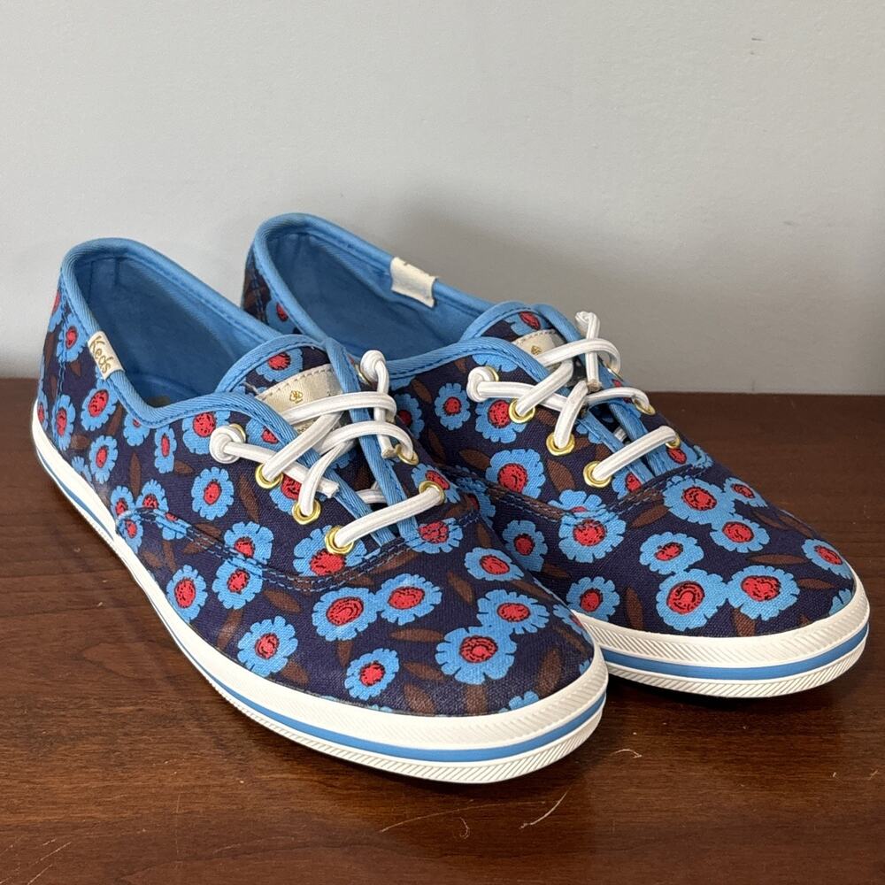 KEDS Kate Spade Peacock Blue Majorelle Floral Shoes Women’s US SIZE 5 Preowned